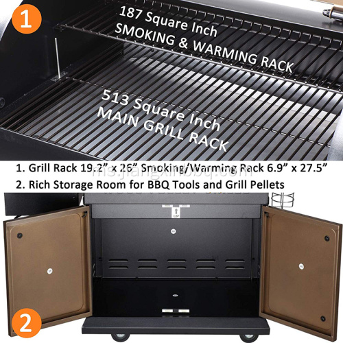 Pellet BBQ Grill Dengan Flame Brolier